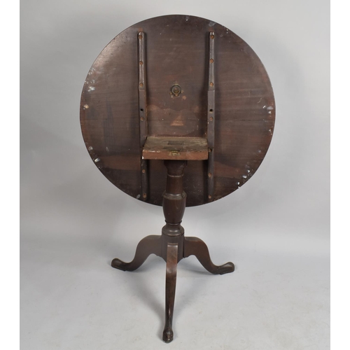 552 - A 19th Century Circular Snap Top Tripod Table, 84cms Diameter