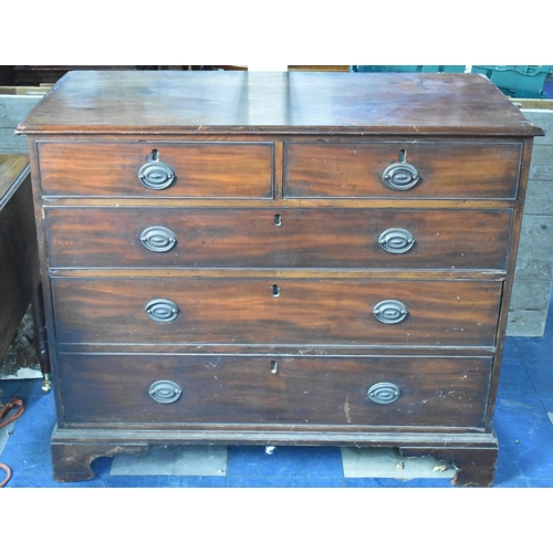 554 - A 19th Century Mahogany Bedroom Chests of Two Short and Three Long Drawers for Restoration, 111cms W... 