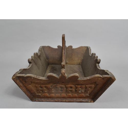 7 - A Late 19th Century Welsh Oak Two Division Carved Cutlery Tray inscribed Hydef 1898, (Autumn 1898) 4... 