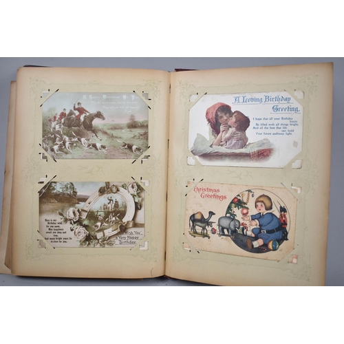 81 - A late Victorian Silver Mounted Postcard Album, Hallmarked for Birmingham 1903, Containing 140+ Post... 