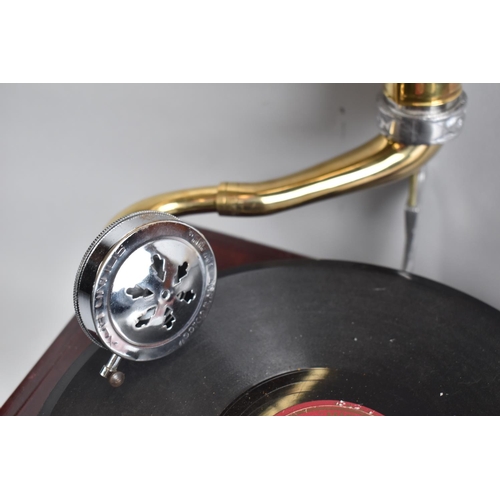 82 - A Reproduction Wind Up Gramophone in the Manner of His Masters Voice, Clockwork Motor Working, Brass... 