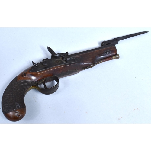 86 - J Barton, Lock and Watchmakers, No 18 Coleshill St. A Flintlock Pistol with Octagonal Barrel Fitted ... 