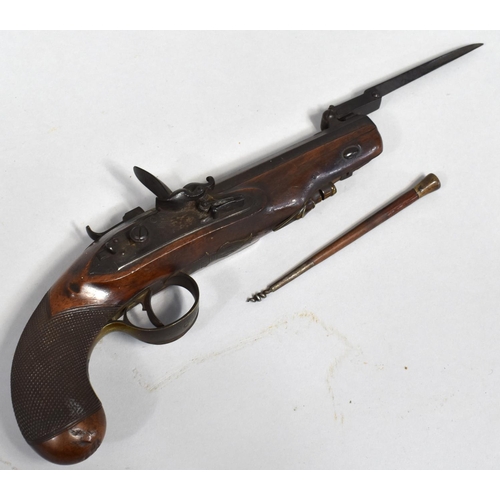 86 - J Barton, Lock and Watchmakers, No 18 Coleshill St. A Flintlock Pistol with Octagonal Barrel Fitted ... 