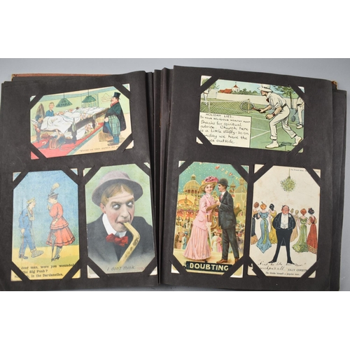 102 - A Vintage Postcard Album Containing Early 20th Century Humorous Postcards