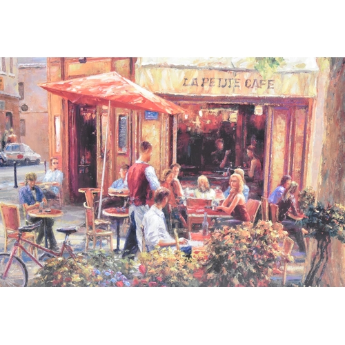 A Large Framed French Print, La Petite Cafe, 69x54cm