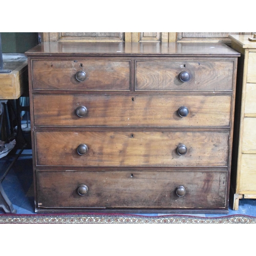 468 - A 19th Century Mahogany Bedroom Chest of Two Short and Three Long Drawers, 125cm wide