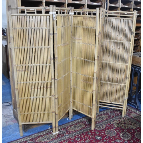 470 - Two Mid 20th Century Bamboo Three Panel Modesty Screens