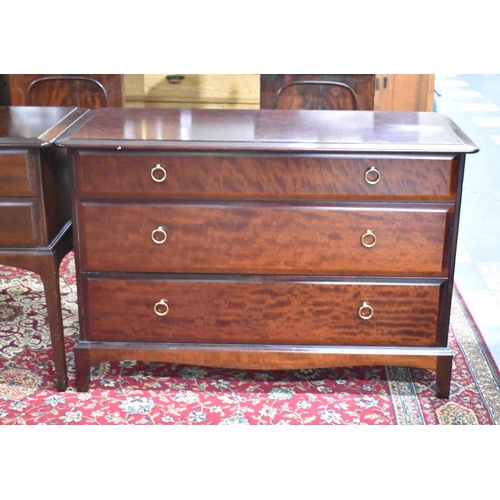 473 - A Mid/Late 20th Century Stag Three Drawer Bedroom Chest, 107cm Long