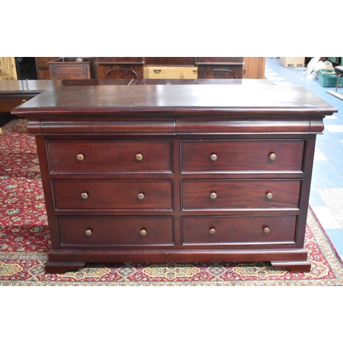 478 - A Modern Mahogany Sideboard with Two Secret Cutlery Drawers Over Two Banks of Three Short Drawers, B... 