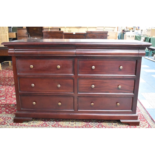 478 - A Modern Mahogany Sideboard with Two Secret Cutlery Drawers Over Two Banks of Three Short Drawers, B... 