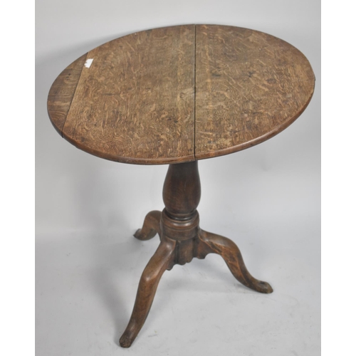 487 - A 19th Century Circular Oak Snap Top Tripod Table, Feet AF for Spares and Repairs