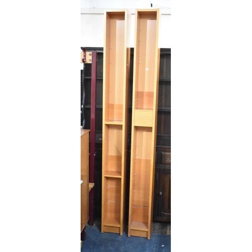 495 - A Pair of Narrow Shelved Units, 20cm wide