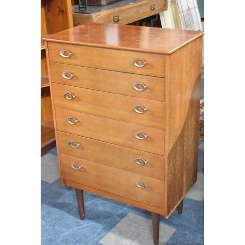 496 - A Mid 20th Century Five Drawer Bedroom Chest, 65cms Wide