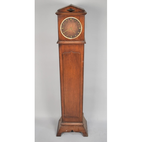 506 - An Edwardian Oak Grandmother Clock with Battery Movement