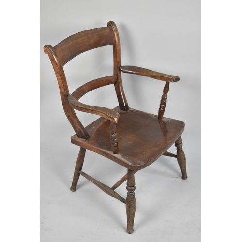 510 - A Late Victorian/Edwardian Bar Back Armchair, Cut Down