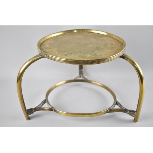 64 - A Late 19tgh/Early 20th Century Circular Brass Two Tier Stand, 20cms Diameter and 18cms High