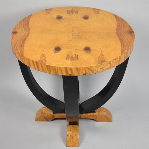 92 - A Reproduction Art Deco Style Circular Occasional Coffee Table, 50cm Diameter