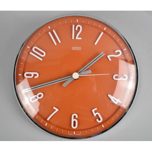 96 - A Mid 20th Century Metamec Circular Wall Clock with Battery Movement, 20cm Diameter