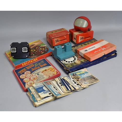 222 - A Collection of Various View Master 3D Viewers, Slides, Board Games