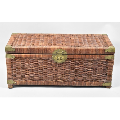 240 - A Brass Mounted Far Eastern Woven Storage Box, 71cm Wide