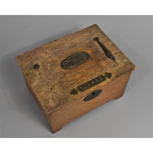 245 - A Vintage Wooden Two Division Cigar Box Together with a Leather Covered Envelope Box (Condition Issu... 