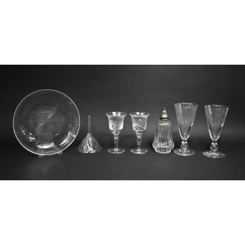 405 - A Collection of Various 19th Century and Later Glass to comprise Two Large Hand Blown Glasses with C... 