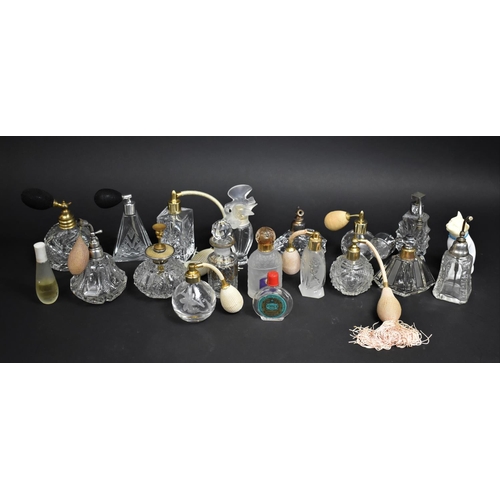 406 - A Collection of Various Perfume Atomisers to comprise Two Silver Mounted Examples