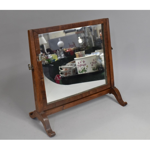 495 - An Edwardian Cane Seated Side Chair and a Swing Dressing Table Mirror