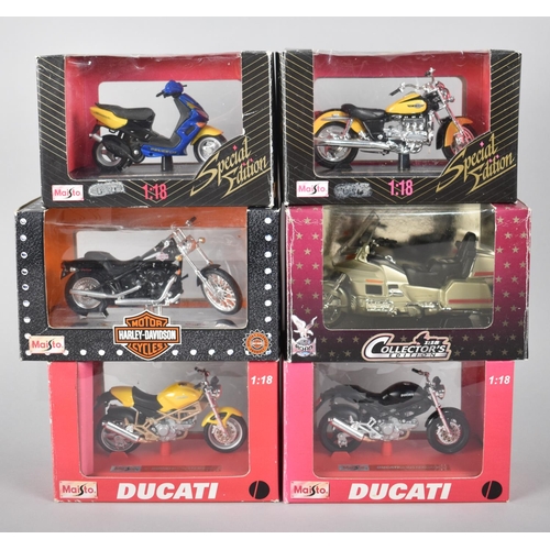 192 - A Collection of Six Boxed Diecast Motorcycle Models