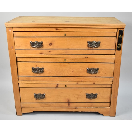 449 - An Edwardian Chest of Three Drawers, 85cms Wide