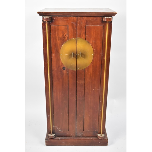 451 - An Oriental Hardwood Fitted CD or DVD Cabinet, 45cms Wide