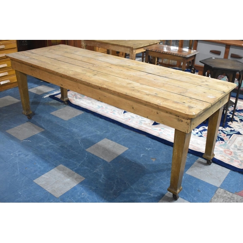 456 - A Late 19th/Early 20th Century Rectangular Pantry Table on Square Tapering Supports Culminating in C... 