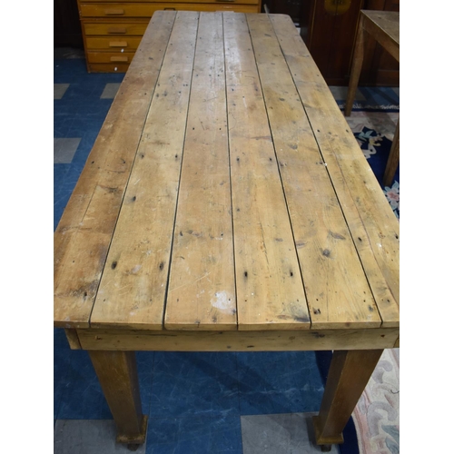 456 - A Late 19th/Early 20th Century Rectangular Pantry Table on Square Tapering Supports Culminating in C... 