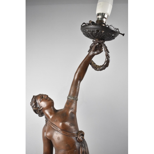 46 - A French Spelter Table Lamp Base, 