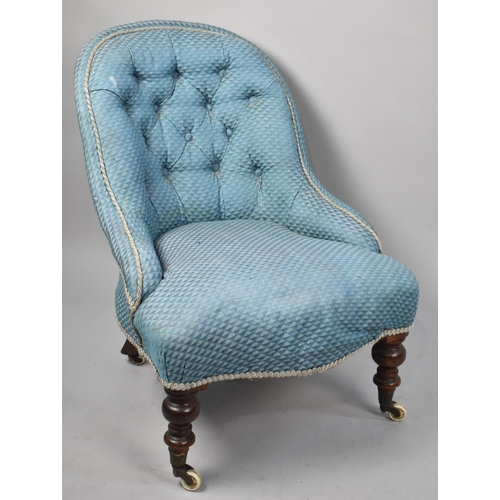 460 - A Late 19th/Early 20th Century Button Upholstered Ladies Nursing Chair