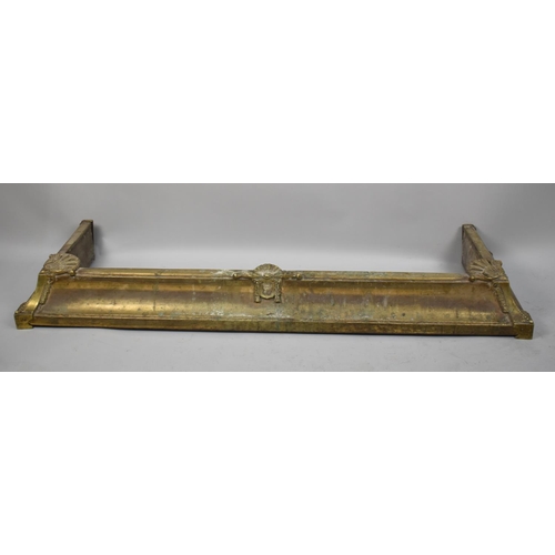 464 - A Late 19th Century Brass Fire Kerb, 132cms Wide