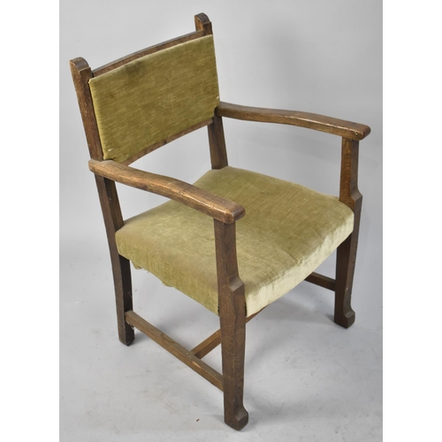 471 - An Edwardian Oak Framed Armchair