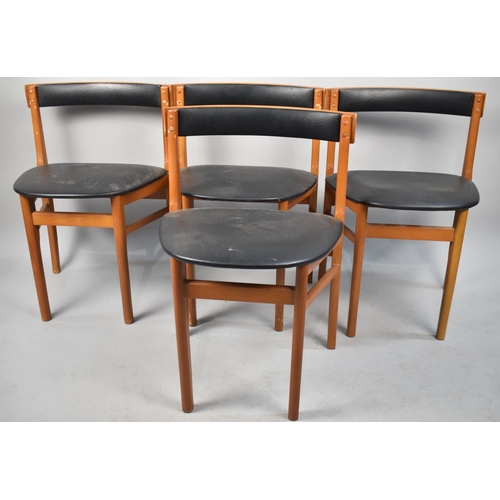 472 - A Set of Four 1970s Dining Chairs to Fit Circular Table