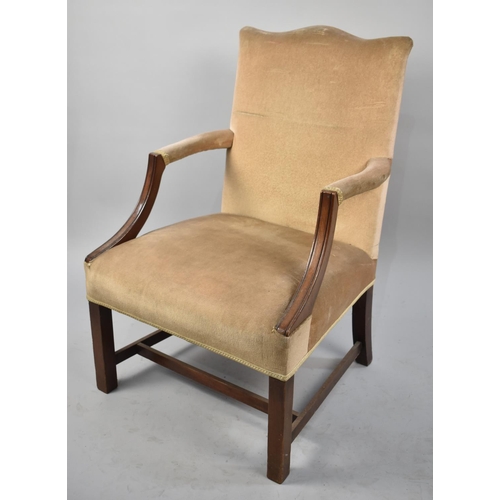 475 - An Upholstered Mahogany Framed Armchair