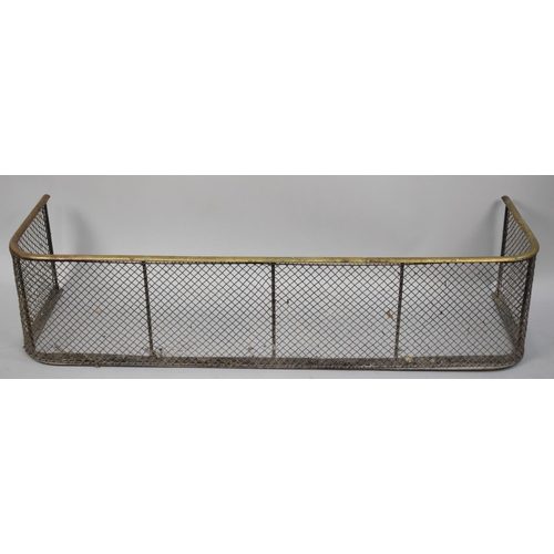 478 - A Late Victorian/Edwardian Brass Mounted Wire Fire Kerb, 106cms Wide