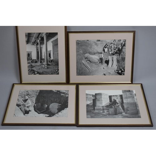 262 - A Collection of Four Framed Monochrome Photographs Depicting Archaeological Digs in Iran and Iraq, E... 