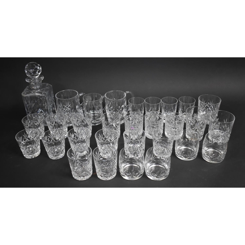 263 - A Collection of Various Cut Glass to include Tumblers, Whisky Decanters Etc