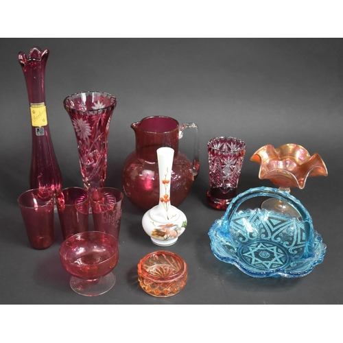 268 - A Collection of Various Glass to include Murano Vase, Jug, Tumblers Etc