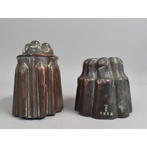 36 - Two Victorian Copper Jelly Moulds, 16cms Wide