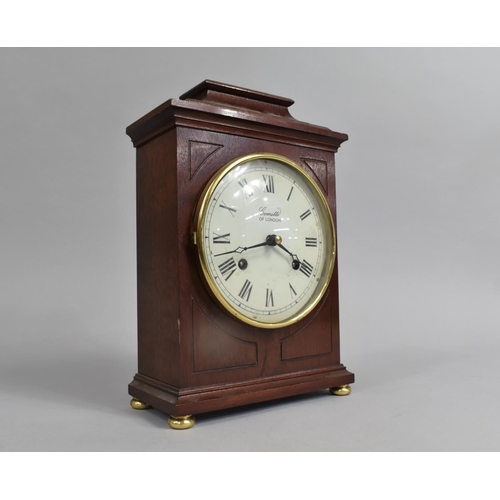 58 - A Late 20th Century Mahogany Cased Mantel Clock by Comitti,with Clockwork Movement, Complete with ke... 