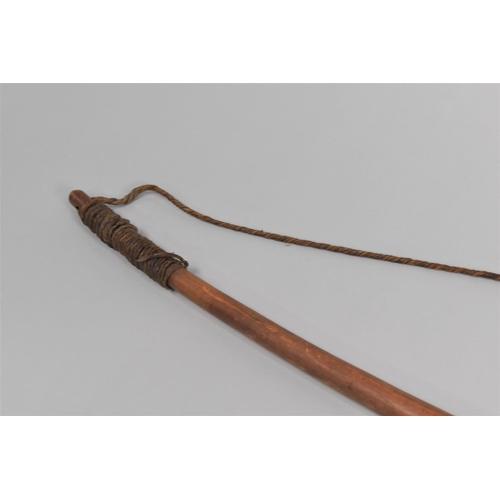 129 - A 19th Century Tribal Bow 158cm Long Together with Bamboo Arrows and a Spear Head