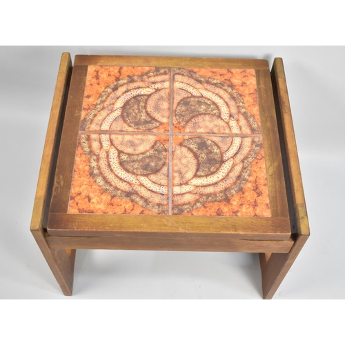 102 - A Late 20th Century Tile Topped Table, 54.5x40cms High