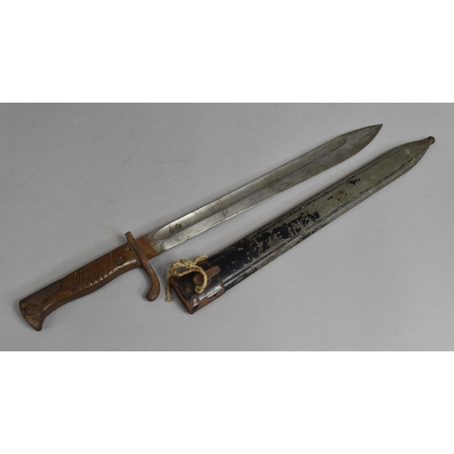 117 - A WWI Period German Bayonet Inscribed for C.G Haenel, Blade also with Crown W15 Mark to Side,  with ... 