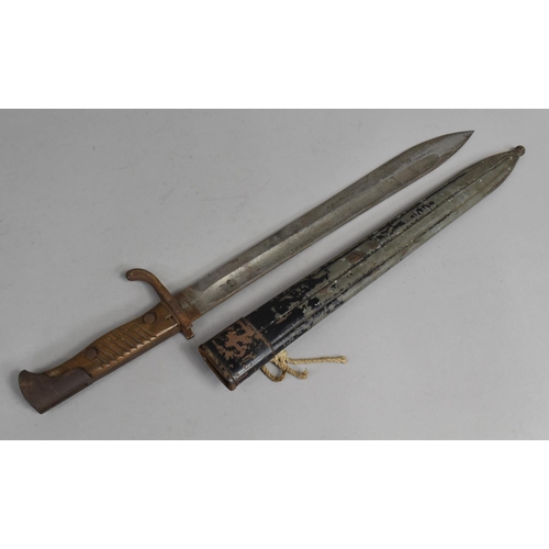 117 - A WWI Period German Bayonet Inscribed for C.G Haenel, Blade also with Crown W15 Mark to Side,  with ... 