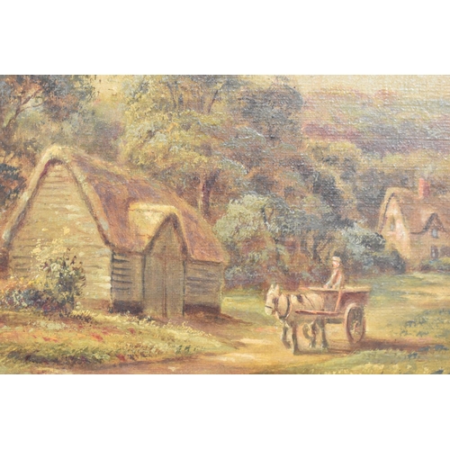 132 - A Framed Oil On Board, A Hampshire Lane, by S Johnson, 45x29cms